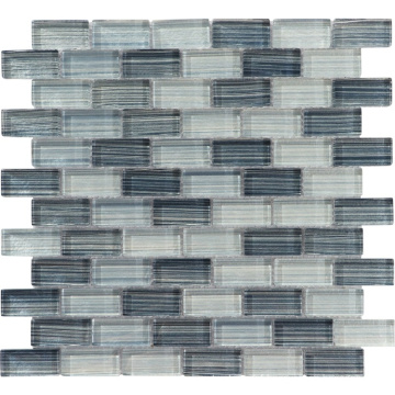 Hand Crafted 23X48 Grey Mixed Crystal 8mm Decorative Glass Mosaics
